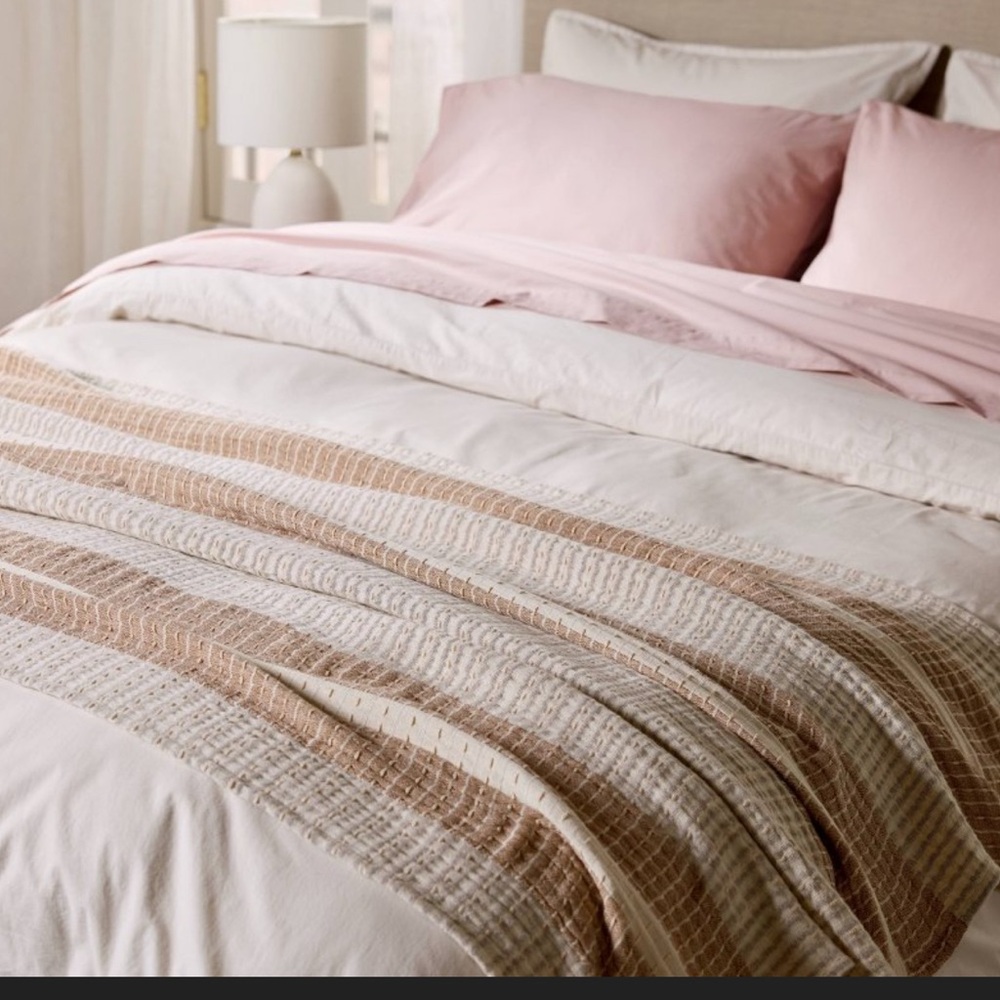 Open Box - Beachcomber Stripe Throw parchment & pecan - Parachute for Target - Picture 5 of 7
